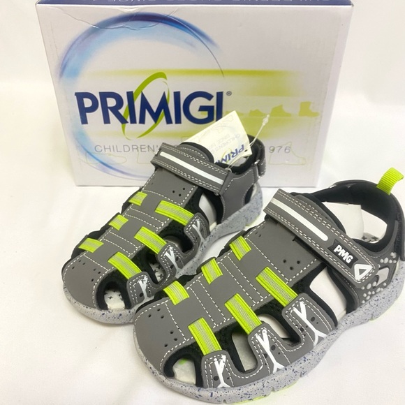 Primigi Children’s Sandals Shoes Adjustable Gray White Green Water Resistant - Picture 1 of 8